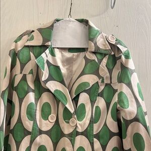 Green and Cream Patterned Women's Jacket